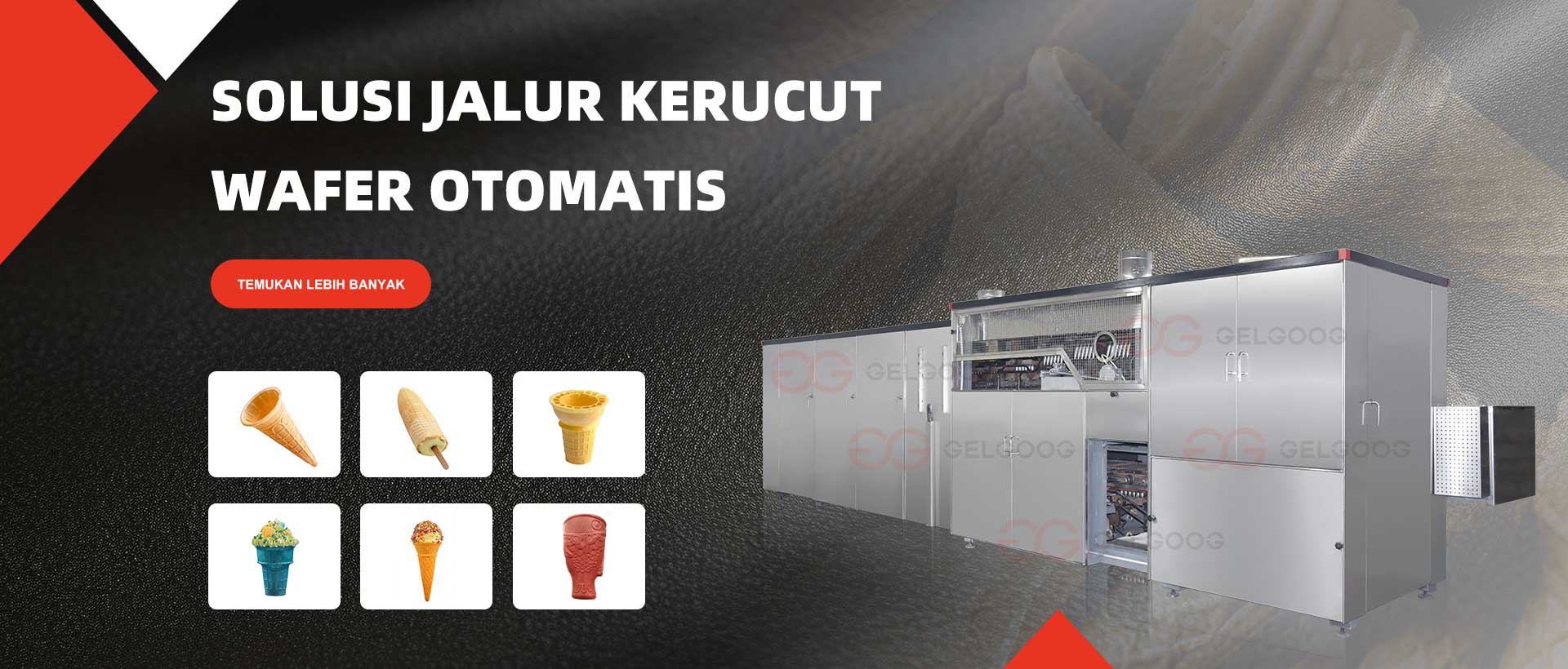 Lini Pemroses Kerucut Wafer Es Krim Otomatis